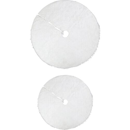 78/122cm White Plush Christmas Tree Skirt Base Floor Mat Cover for Merry Xmas