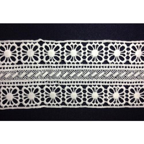 8.6cm milk fibre embroidery lace trim,high quality Eco-friendly soft touch flower lace trimming,XERY-XM050517