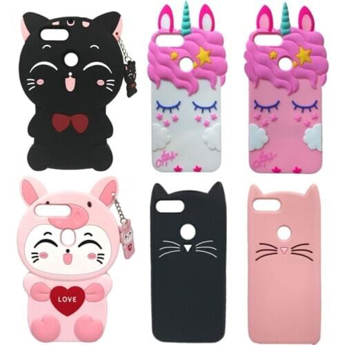 Honor7X Case for Huawei Honor 7X Case Cover for Coque Huawei Honor 7 X Fundas 3D Cartoon Unicorn Cat Soft Silicone Phone Cases