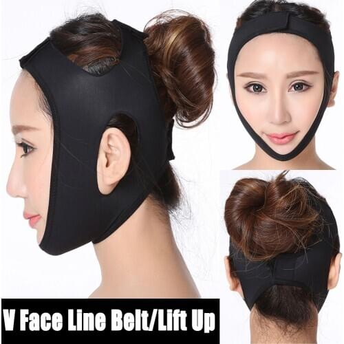 Black Double Chin Face Bandage Slim Lift Up Anti Wrinkle Mask Strap Band V Face Line Belt Women Slimming Thin Facial Beauty Tool