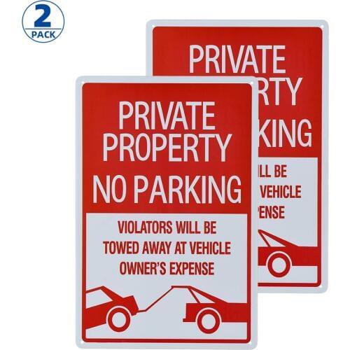DL-2-Pack No Parking Sign Private Property Sign Violators Will Be Towed Sign UV Printed, Easy to Mount
