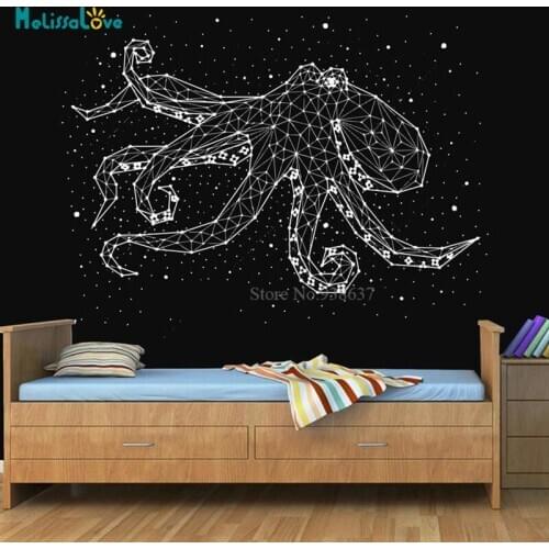 Geometric Design Octapus Costellation Wall Sticker Outer Space Office Bedroom Decor Living Room Nursery Vinyl Art BD009