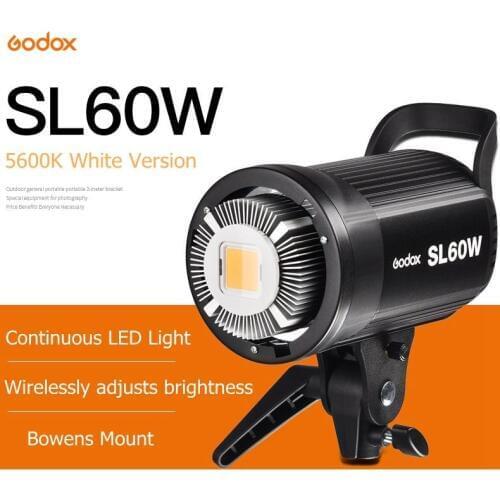 Godox LED Video Light SL-60W SL60W 5600K White Version Video Light Continuous Light Bowens Mount for Studio Video Recording