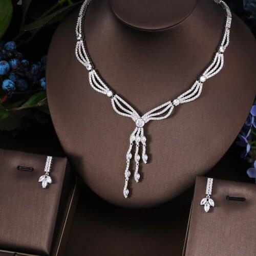 Janekelly Hotsale African 2pcs Bridal Jewelry Sets New Fashion Dubai Jewelry Set For Women Wedding Party Accessories Design