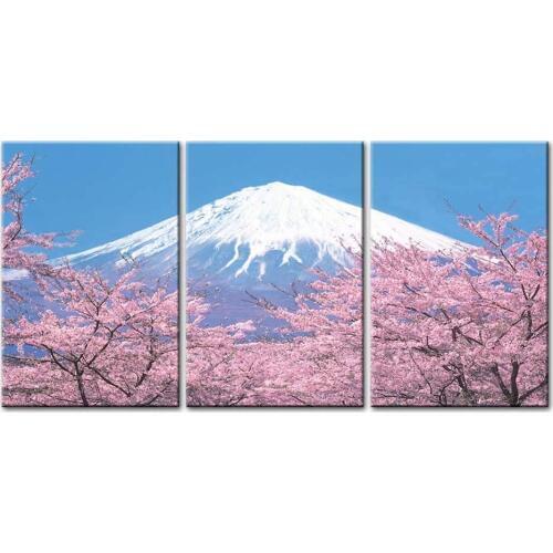 Canvas Print Wall Art Painting For Home Decor Peak Of Mount Fuji With Cherry Blossom Sakura In Blue Sky View Drop shipping