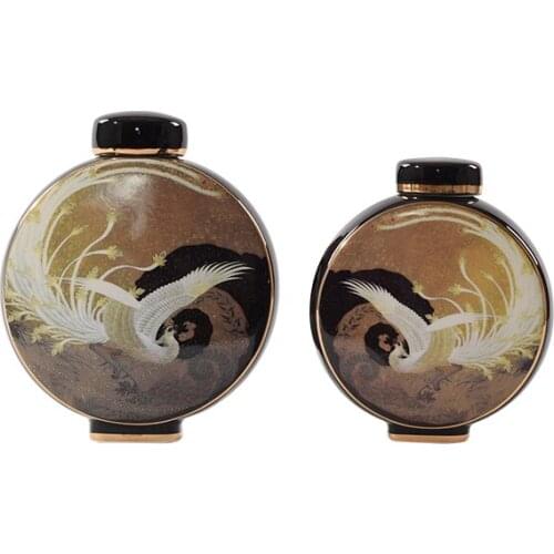 Ceramic Phoenix Storage Tank with Lid Soft Decoration Living Room Showcase Home Decorations and Accessories