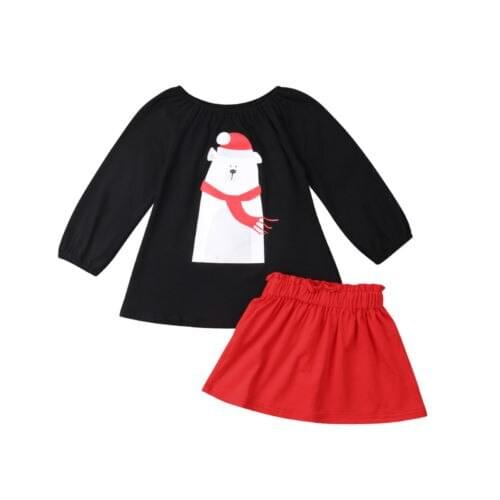 2019 Brand Toddler Baby Girl Outfits Clothes Long Sleeves T-shirt Tops+Tutu Skirt Set Size 2-6Y Baby Clothes