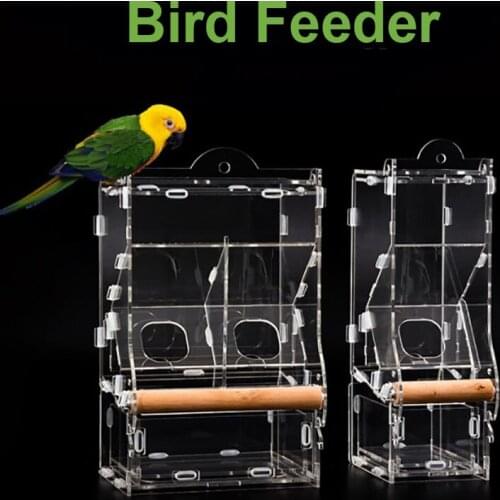 Bird Parrot Food Feeder Dispenser Basin