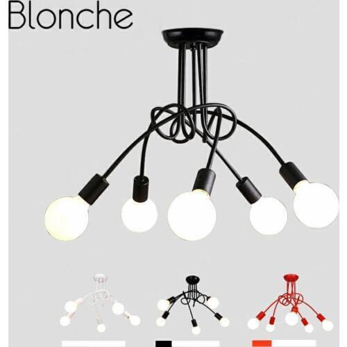 Retro Lamp Wrought Iron Art Chandelier 3/5 Heads Ceiling Lights for Indoor Decor Living Room Restaurant Cafe E27 Loft Industrial