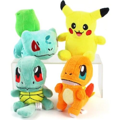 13-15cm Pokemon Bulbasaur Squirtle Charmander Pikachu Plush Toy Soft Stuffed Doll
