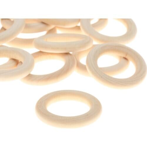 Wholesale 20pcs 35mm Unfinished DIY Wooden Rings Blank Jewelry DIY Painting
