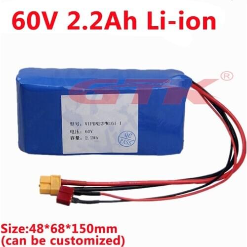 Original 18650-22PM cells 16S1P for 60V 2200mah lithium battery pack 2.2ah for electric skateboard unicycels scooter wheelchair