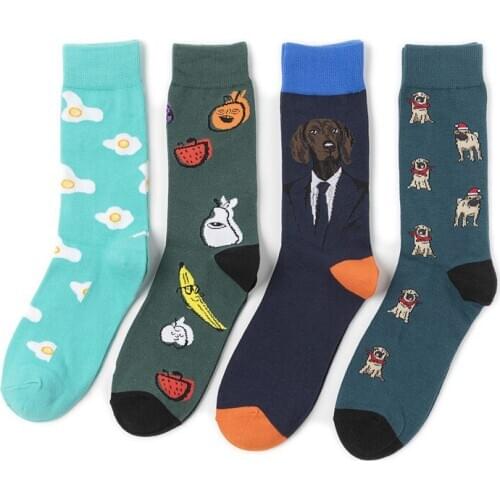 Peonfly Food Creative Animal Funny Cotton Alien Planet Men Novelty Design Dinosaur Crew Skateboard Socks Calcetines Hombre