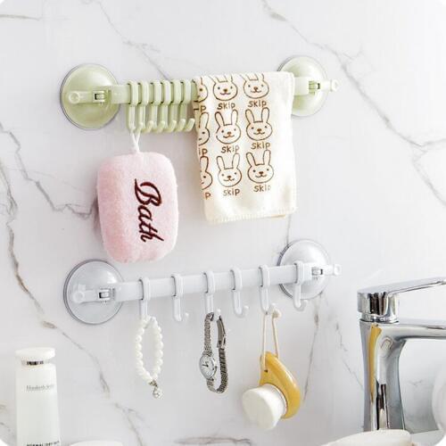 Plastic Suction Cup Kitchen Hanger Organizer Bath Towel Clothes Bathroom Hook Cooking Tool Vacuum Storage Rack Free Nail