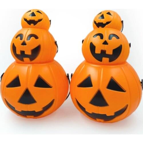 1Set Halloween Plastic Portable Pumpkin Bucket Skull Jar Trick or Treat Candy Box Sweets Holder Party Decorations Home Supplies