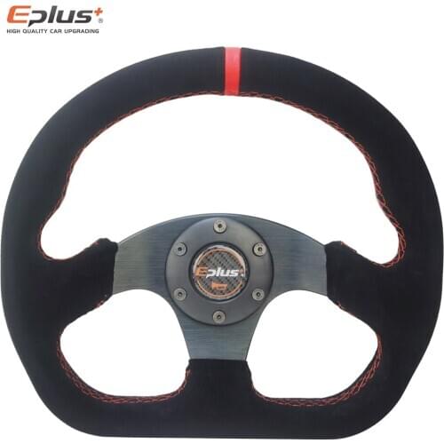 EPLUS Car-styling Sport Steering Wheel Racing Type Alcanta PVC Universal 13 Inches325MM Aluminum Retrofit Modified For Omp Style