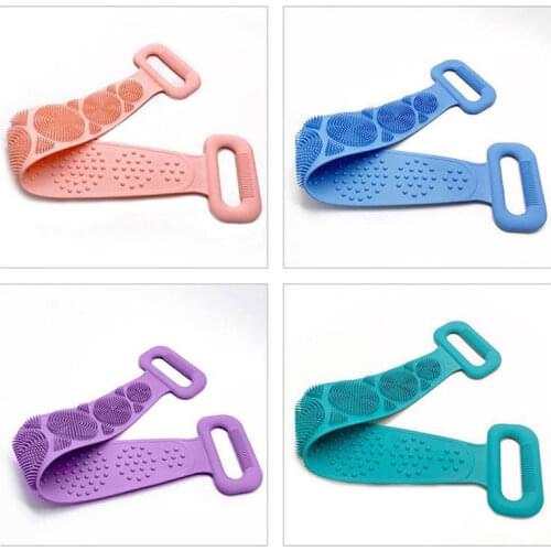 Bath Shower Silicone Strip For Body Brush Bathing Back Exfoliating Washcloth Accessories Baths Belt Scrubber Sponge