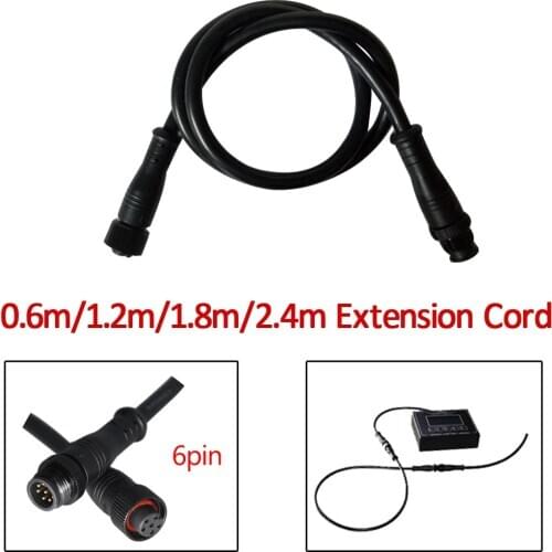 PopBloom 6pin 0.6m/1.2m/1.8m/2.4m extension cord for power LED Aquarium Lighting connecting the controller & Panels