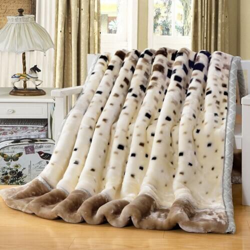 Thick Double-layer Winter Raschel Blanket Single Double Wedding Red Velvet Blanket