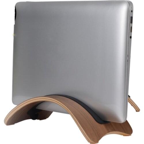 High Quality Samdi Wooden Vertical Desktop Laptop Stand Holder Bracket Dock for Macbook Air