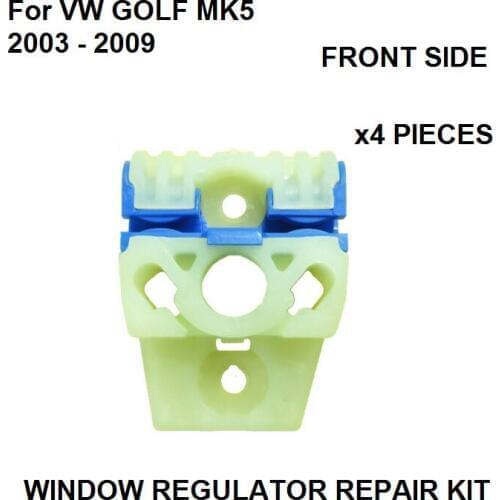 X4 FOR VW GOLF MK5 WINDOW REGULATOR REPAIR KIT SLIDING CLIPS FRONT RIGHT and LEFT NEW 2003 - 2015