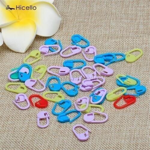 Hicello 100pcs/bag Marker Holder Needle Clip Sewing Pin Knitting Crochet Locking Stitch Markers Crochet Latch Knitting Tool