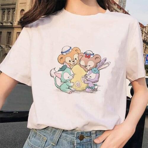 Cute Cartoon Duffy ShellieMay Gelatoni StellaLou Print Women T-shirt Fun Costume Harajuku Casual Tops Tee Girl T Shirt Dropship