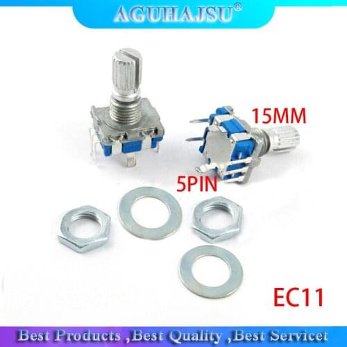 10pcs Plum handle 15mm rotary encoder coding switch / EC11 / digital potentiometer with switch 5 Pin