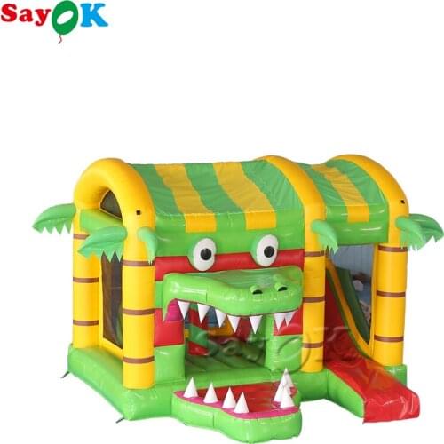 4.6x4.4x3.5mH PVC Inflatable Crocodile Bouncer Slide Jumping House with Climbing Area for Party Event by Sea Shipping