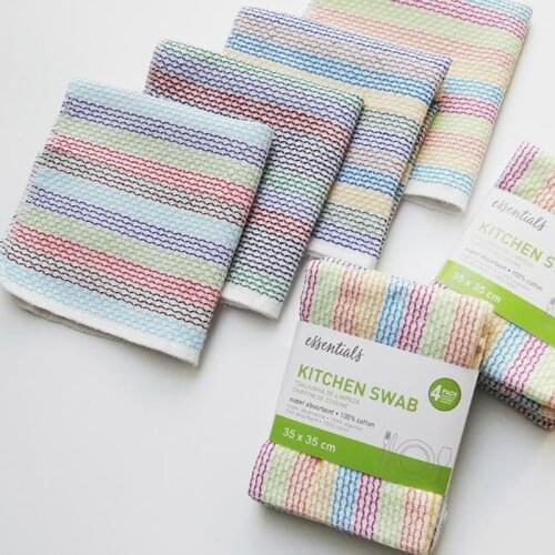 4pcs/pack Kitchen Swab Cotton Tea Towel Table Towel Small Hand Towel Used In Kitchen