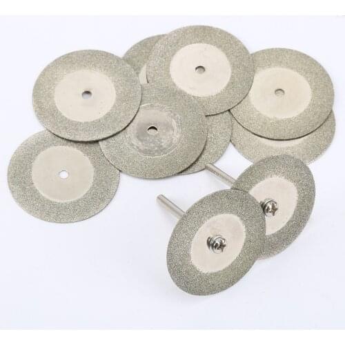 12pcs Diamond Cutting Wheel Cut Off Discs Coated Rotary Tools with Mandrel 35mm For Dremel cutting wheels rotary tool