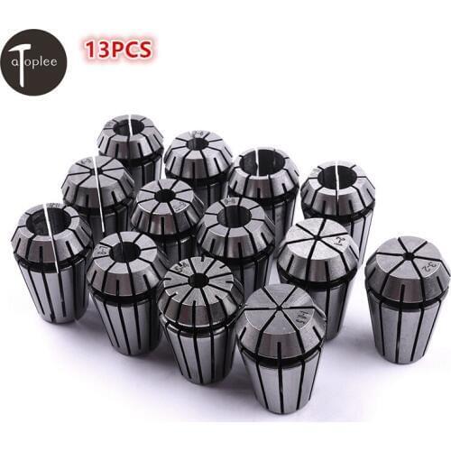 Atoplee 13PCS ER20 Precision Spring Collet Set 1-13mm CNC Collet Chuck For Milling Lathe Tools & Spindle Motors