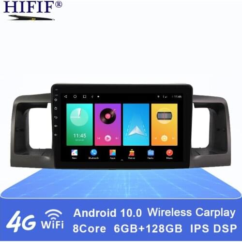 6+128G USB Autoradio Car Radio for Toyota Corolla E130 E120 2000- 2004 Multimedia Player Navigation GPS Stereo 2 din BT Carplay