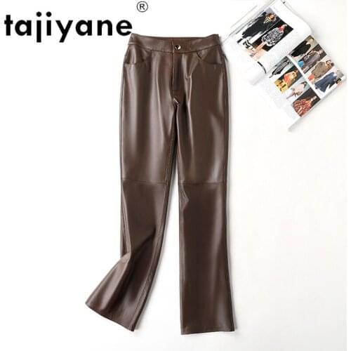 Pencil Women Pants Genuine Leather Trousers Woman Genuine Leather High Waist Pants High Quality Ropa Mujer TN2467