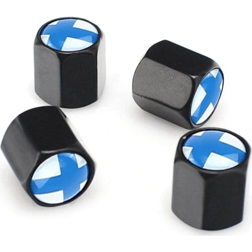 Zinc Alloy Car Wheel Tire Valve Caps Finland Flag Emblem Tyre Valve Stem Capa Cover For Jeep Accessories Auto Part Dustproof Cap
