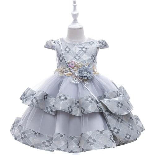 Childrens Clothing 2021 Autumn Flower Girl Net Yarn Multicolor Princess Dress With Baby Gowns Catwalk Christmas Rose Kids Skirt