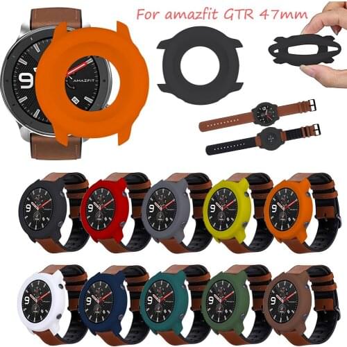 For Huami amazfit GTR 47mm soft silicone Case Cover Protective Shell Frame Smart watch Shockproof Wearable accessories