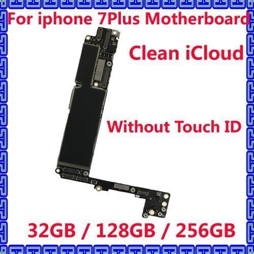 For iphone 7 Plus 7Plus Good working motherboard without touch ID Original IOS system unlocked mainboard+chips 32GB 128GB 256GB
