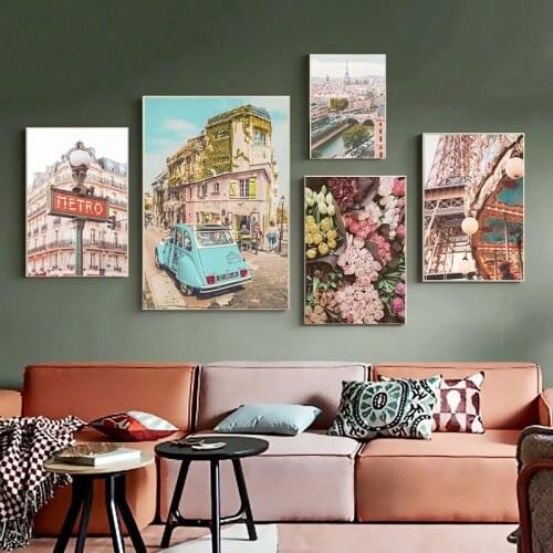 European Tourism Paris City Photography Landscape Canvas Painting Printing Poster Wall Art Modern for Living Room Home Decor