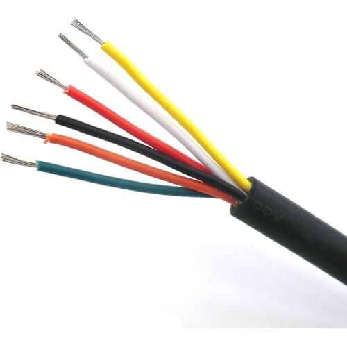 2464 Cable Sheath Wire 6 Core 28,26,24,22,20,18AWG through Extruding Production PVC Signal Control Line with Tin Copper 10m