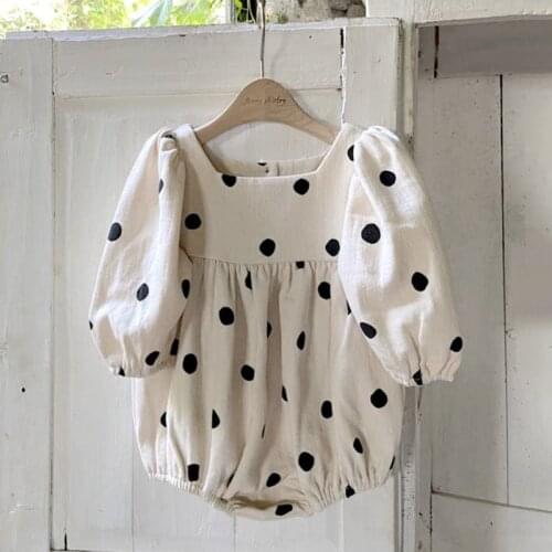 MILANCEL 2021 Autumn New Baby Clothes Long Sleeve Newborn Bodysuit Dot Baby Girls Clothes Korean Infant One Piece