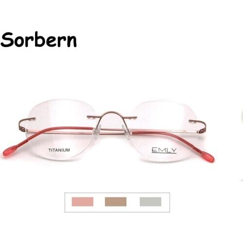 Round Flexible Titanium Glasses Frame Men Rimless Eyewear Vintage Optical Eyeglasses Women Prescription oculos de grau feminino