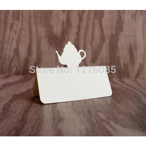 Place Cards Teapot Tea party Set Placecards Elegant Wedding Custom Anniversary table escort Card