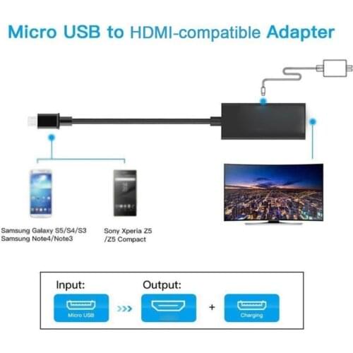 Micro USB 2.0 To HDMI-compatible Cable 1080P For Android Mini For Samsung Converter HDMI-compatibleI USB Mirco Adapter Andro