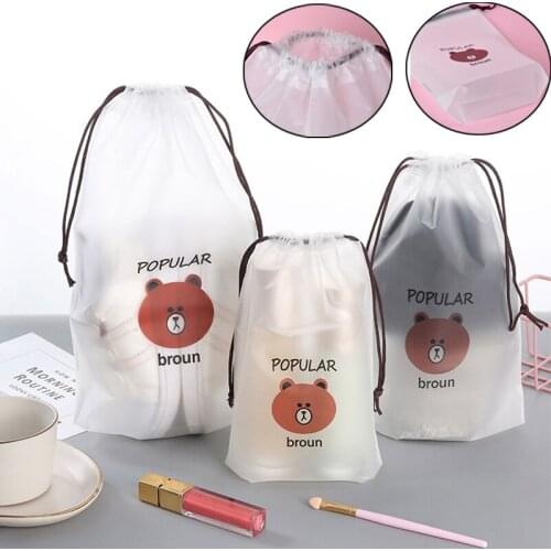 Cute Transparent Waterproof Travel Cosmetic Bag Women Makeup Case Bath Make Up Organizer Toiletry Wash Beauty Kit Storage Pouch