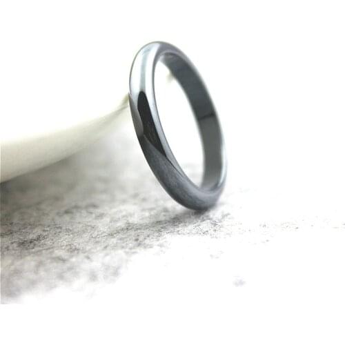 Free Shipping Fashion Party Jewelry 5A Quality 4mm Wide Cut Hematite Ring Rainbow Ring (1 Piece)