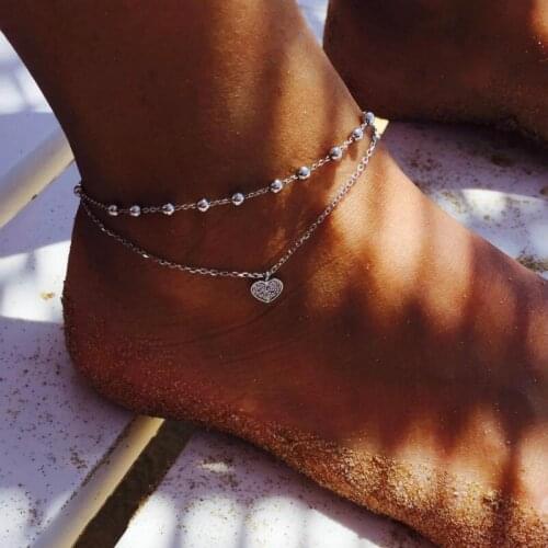 Multi heart crystal beads Anklet Ankle bracelet Foot chain Jewelry women femme pulseras tobilleras mujer Enkelbandje