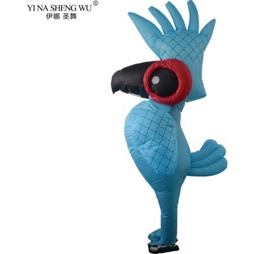 Inflatable Costume Cute Blue Parrot Adult Cosplay Costume Cartoon Animal Anime Parrot Clothes Halloween Christmas Party Costumes