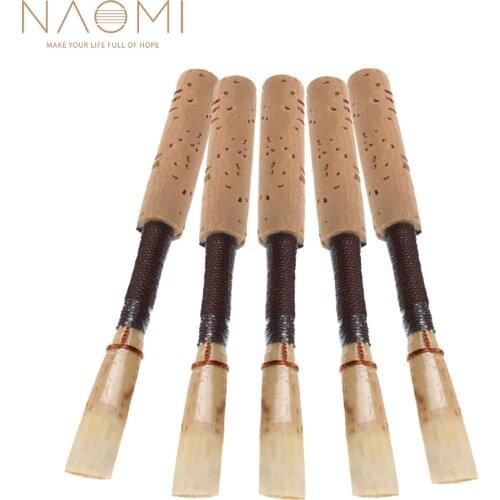NAOMI 5PCS Bulrush Oboe Reed Soft Mouthpiece Orchestral Medium Black Color Woodwind Instrument Parts & Accessories