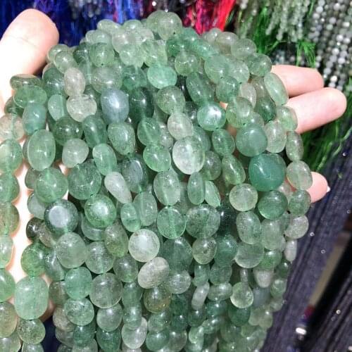 Natural Stone Green Strawberry Crystal Quartz Beads Irregular Loose Beads for Jewelry Making Bracelet DIY Necklace Accessories